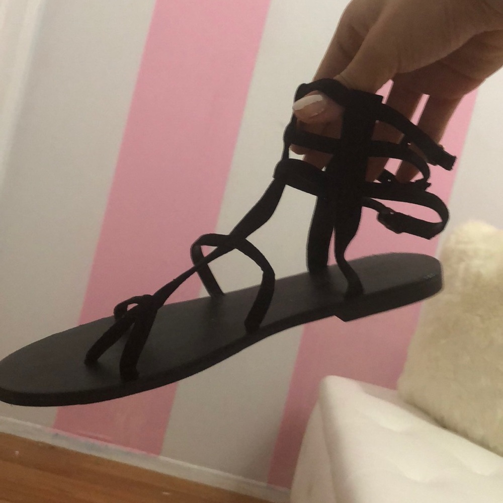 Strap Summer sandals all black